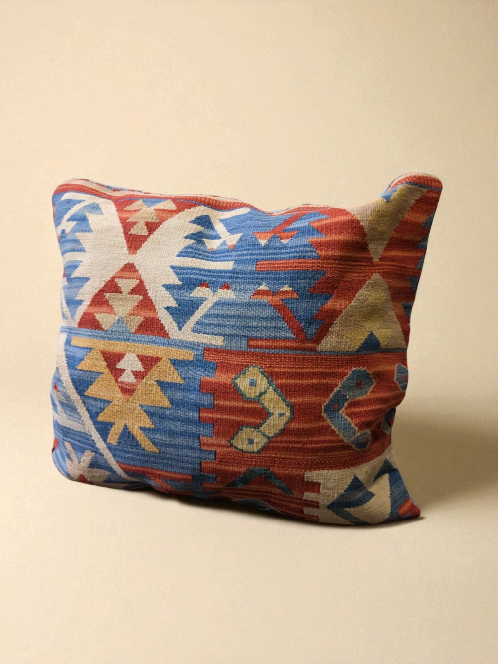 Turkish Kilim Vintage Cushion Cover - 40 x 40 cm - Handmade
