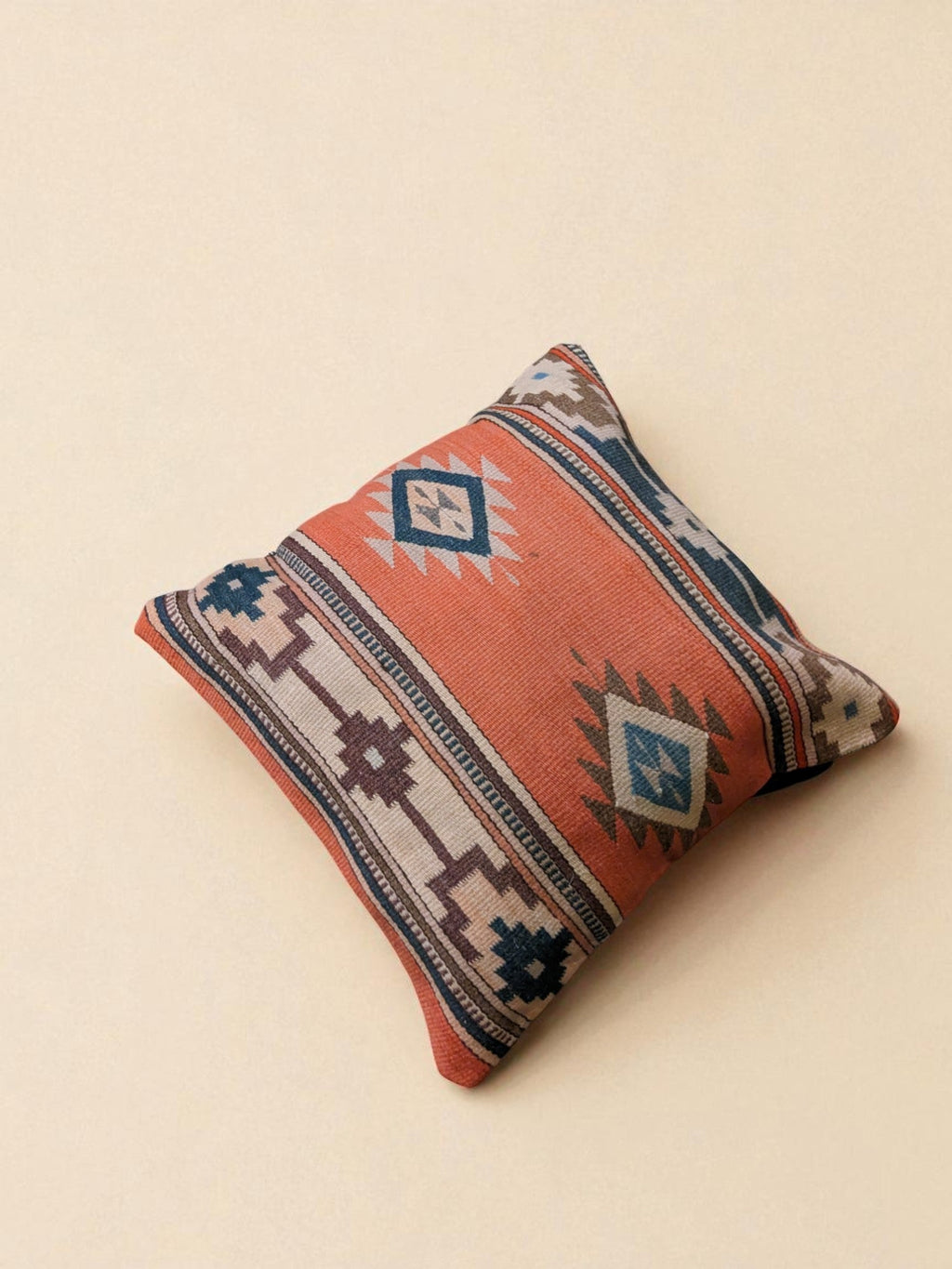 Turkish Kilim Vintage Cushion Cover - 40 x 40 cm - Handmade