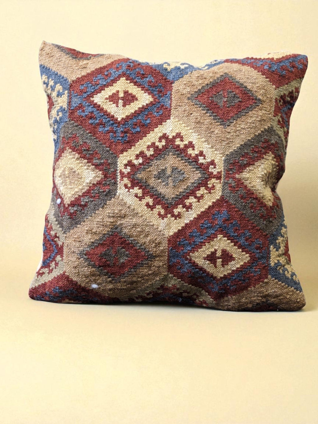 Turkish Kilim Vintage Cushion Cover - 40 x 40 cm - Handmade