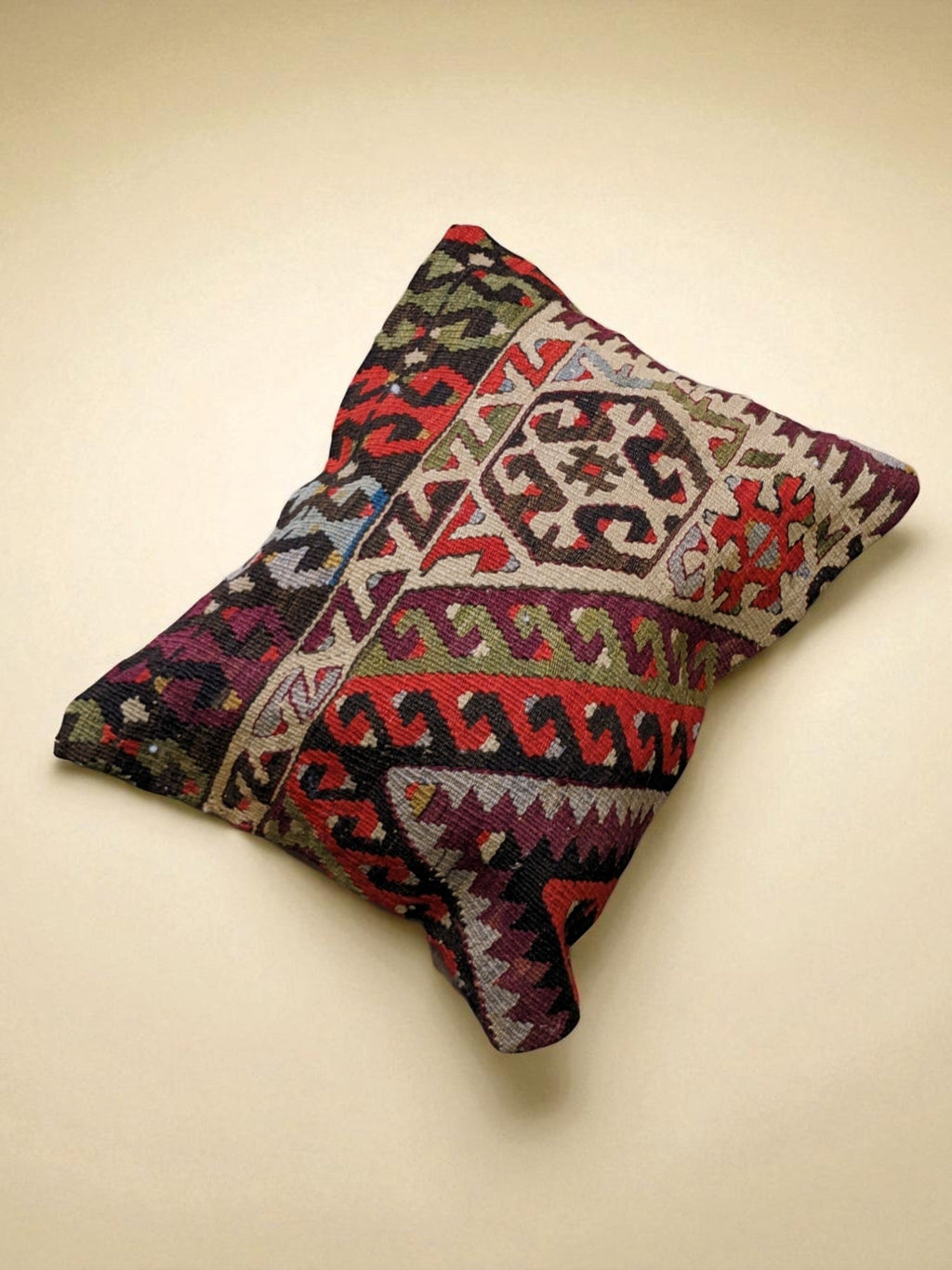 Turkish Kilim Vintage Cushion Cover - 54 x 42 cm - Handmade