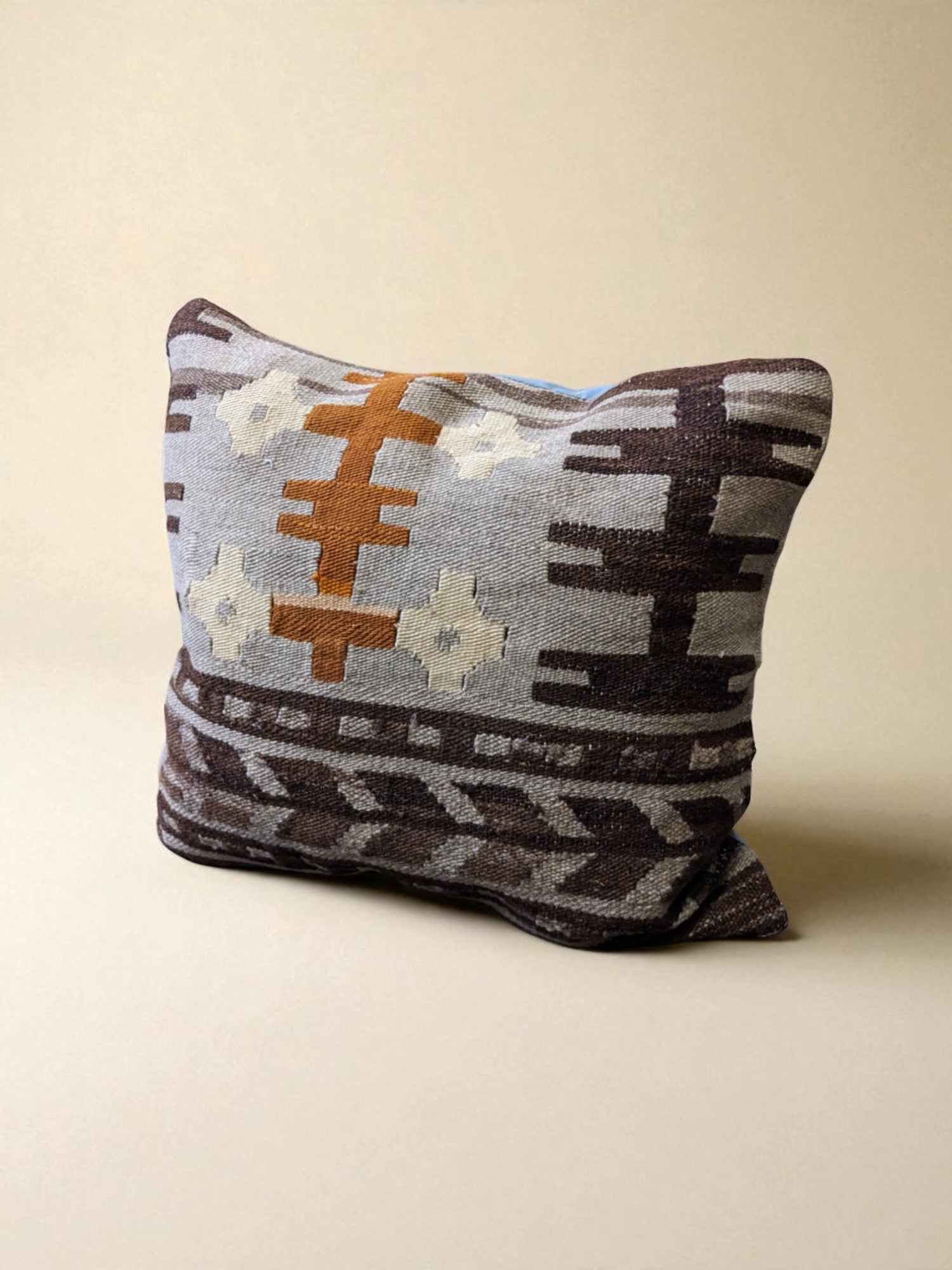 Turkish Kilim Vintage Cushion Cover - 40 x 40 cm - Handmade