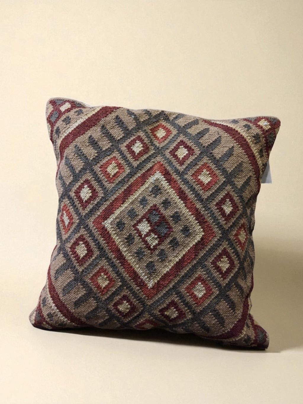 Turkish Kilim Vintage Cushion Cover - 40 x 40 cm - Handmade