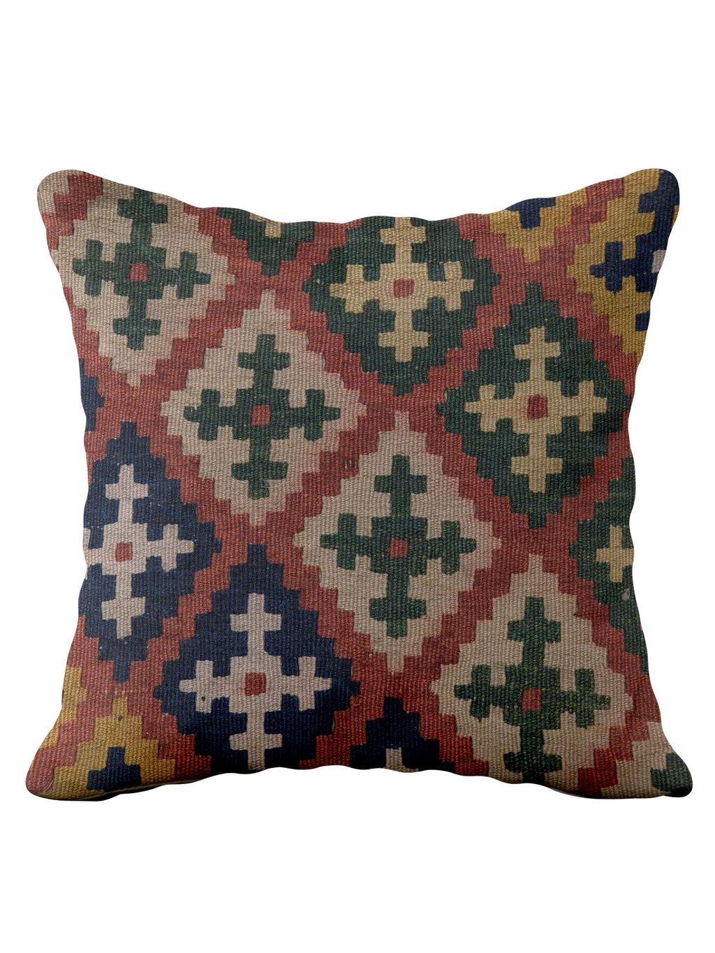 Turkish Kilim Vintage Cushion Cover - 40 x 40 cm - Handmade