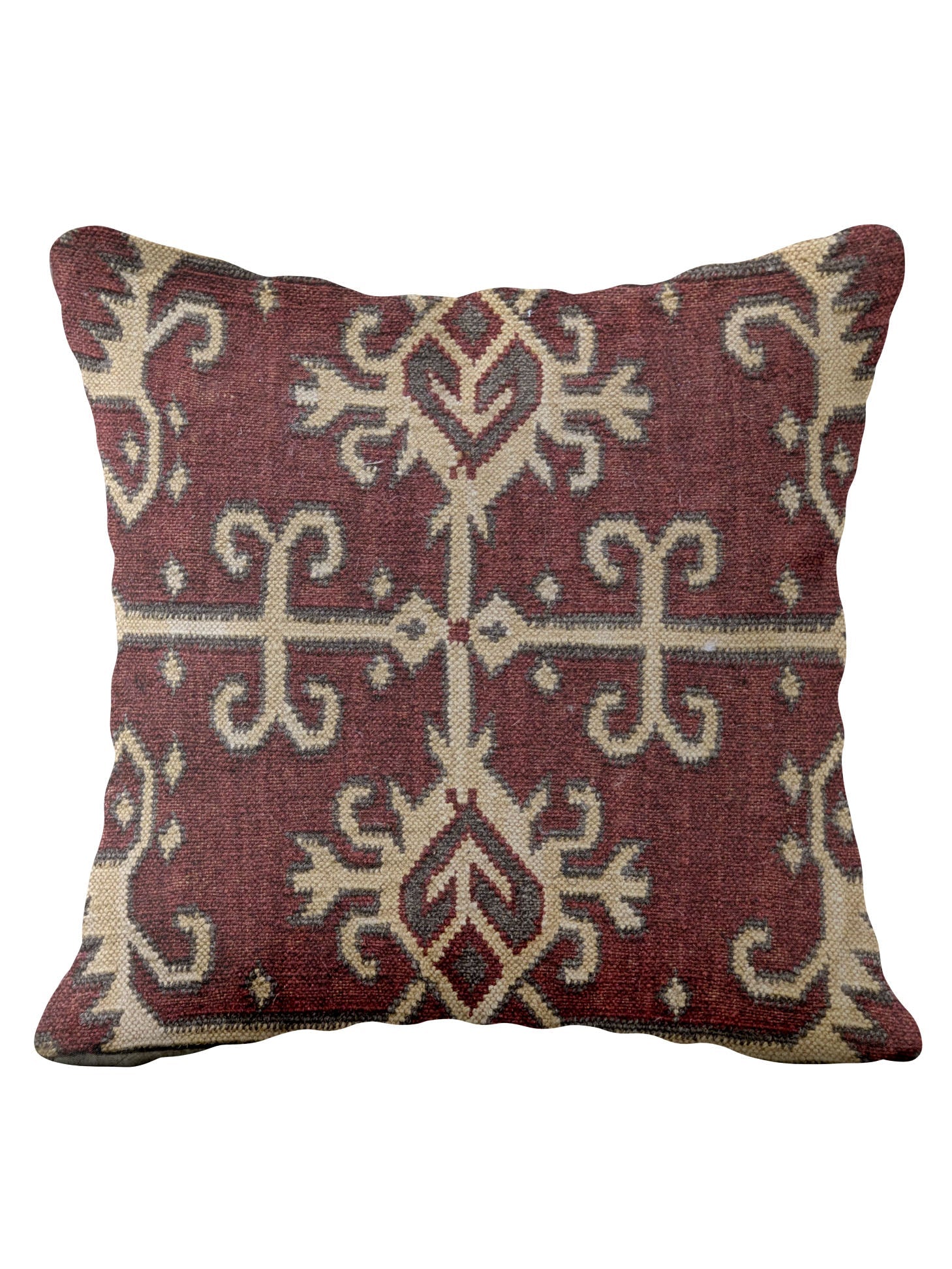 Turkish Kilim Vintage Cushion Cover - 40 x 40 cm - Handmade
