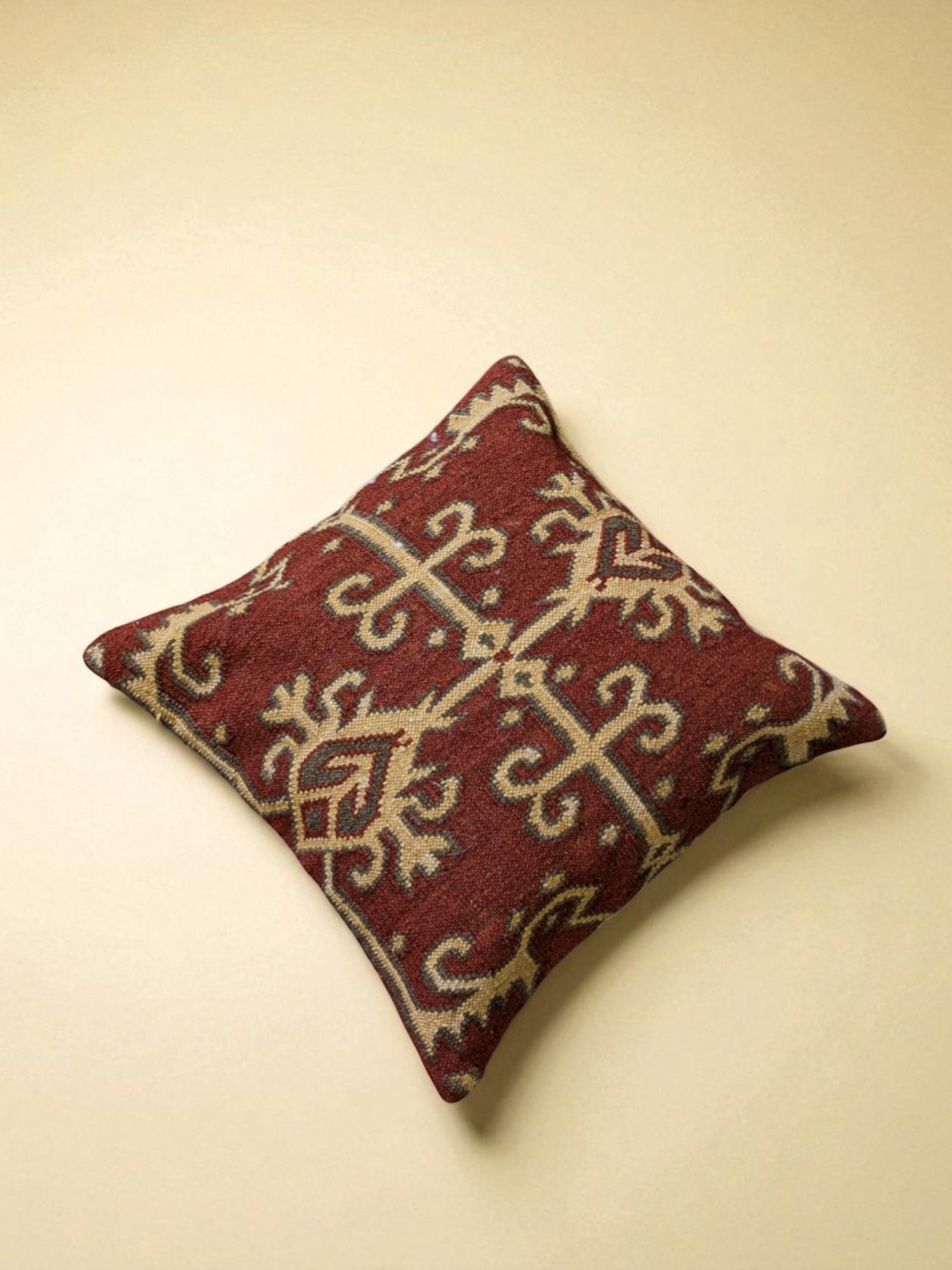 Turkish Kilim Vintage Cushion Cover - 40 x 40 cm - Handmade