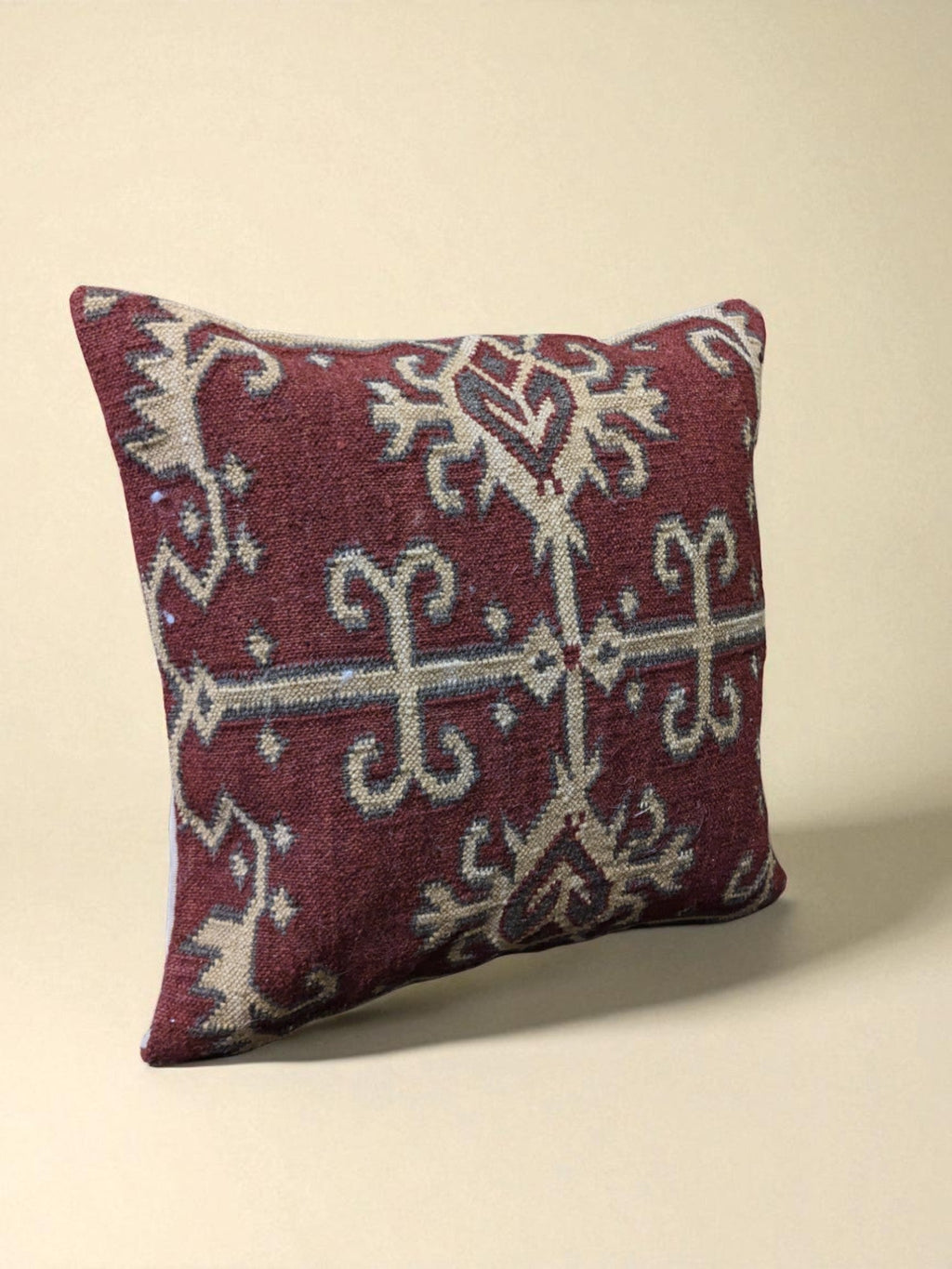 Turkish Kilim Vintage Cushion Cover - 40 x 40 cm - Handmade