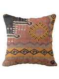 Turkish Kilim Vintage Cushion Cover - 40 x 40 cm - Handmade