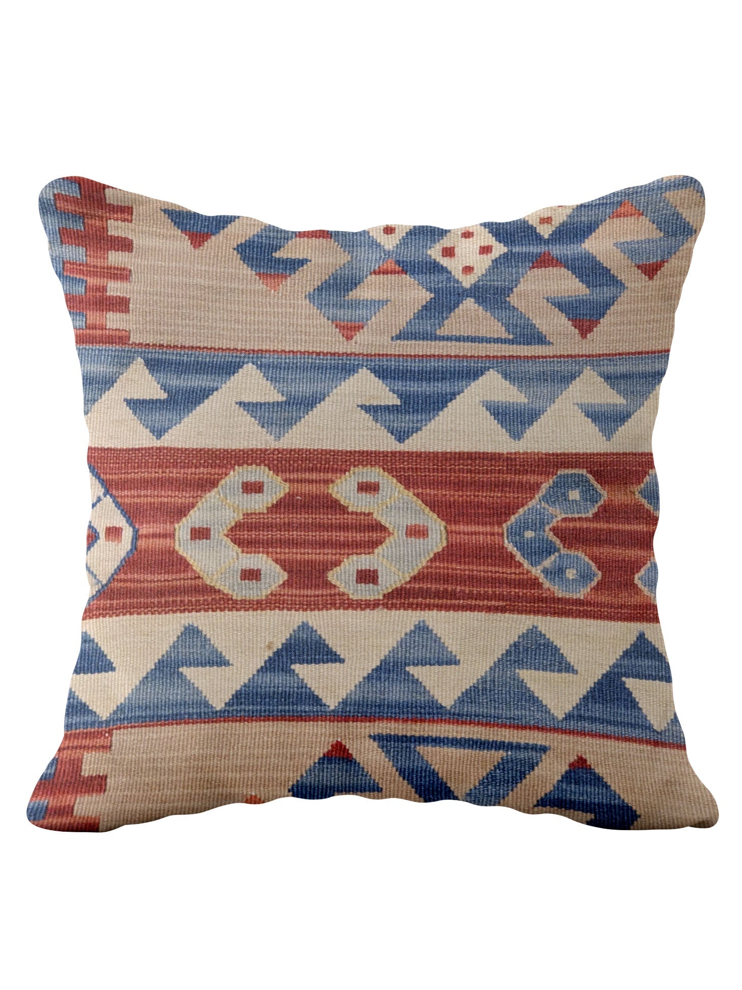 Turkish Kilim Vintage Cushion Cover - 40 x 40 cm - Handmade