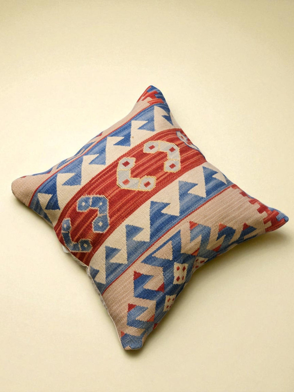 Turkish Kilim Vintage Cushion Cover - 40 x 40 cm - Handmade