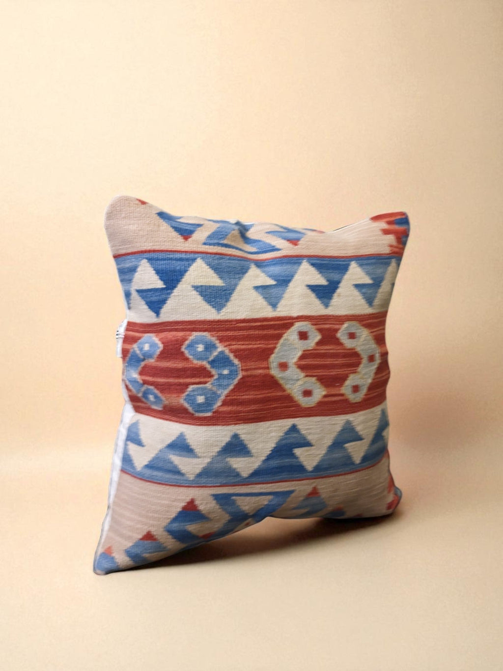 Turkish Kilim Vintage Cushion Cover - 40 x 40 cm - Handmade