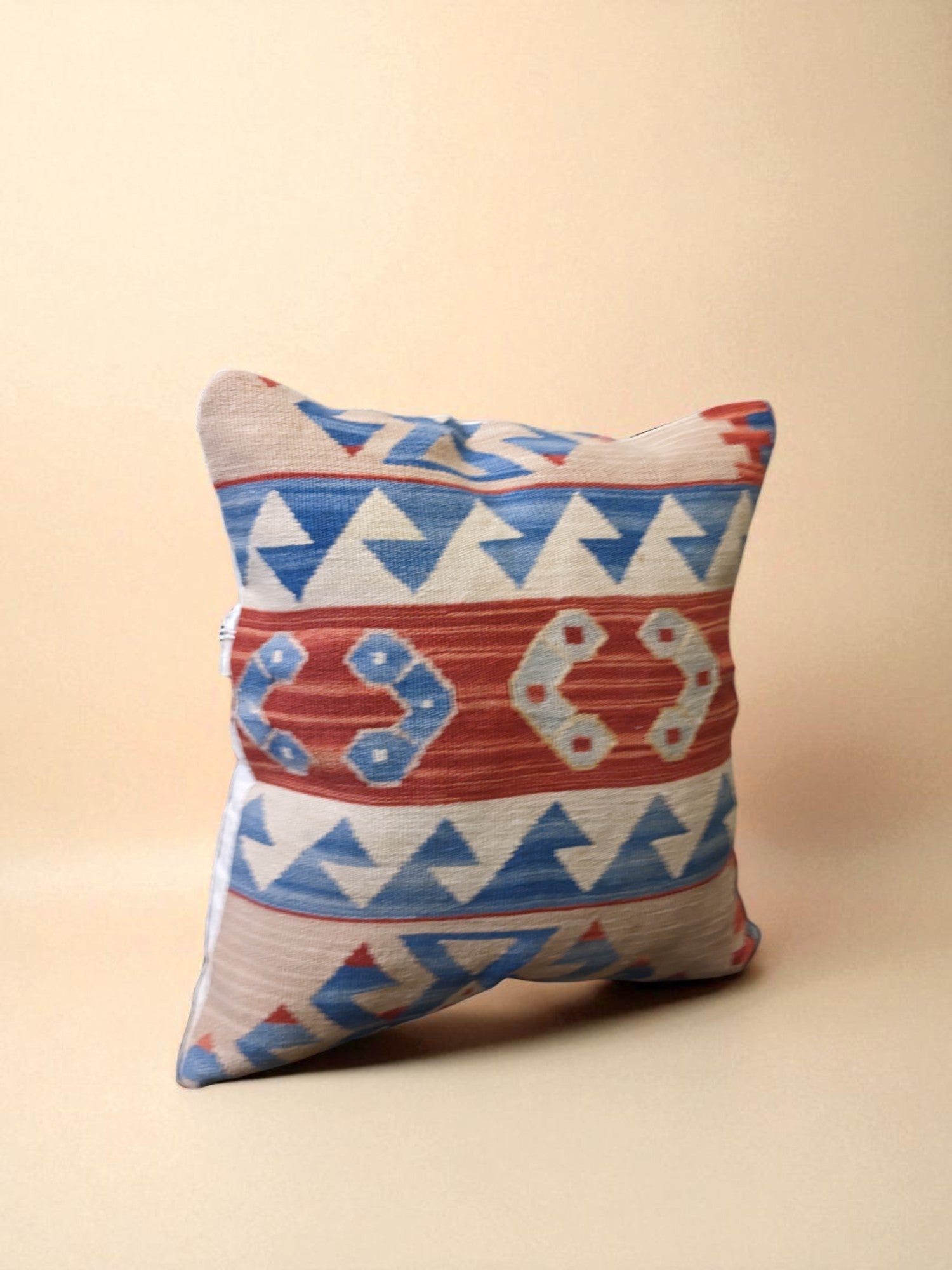 Turkish Kilim Vintage Cushion Cover - 40 x 40 cm - Handmade