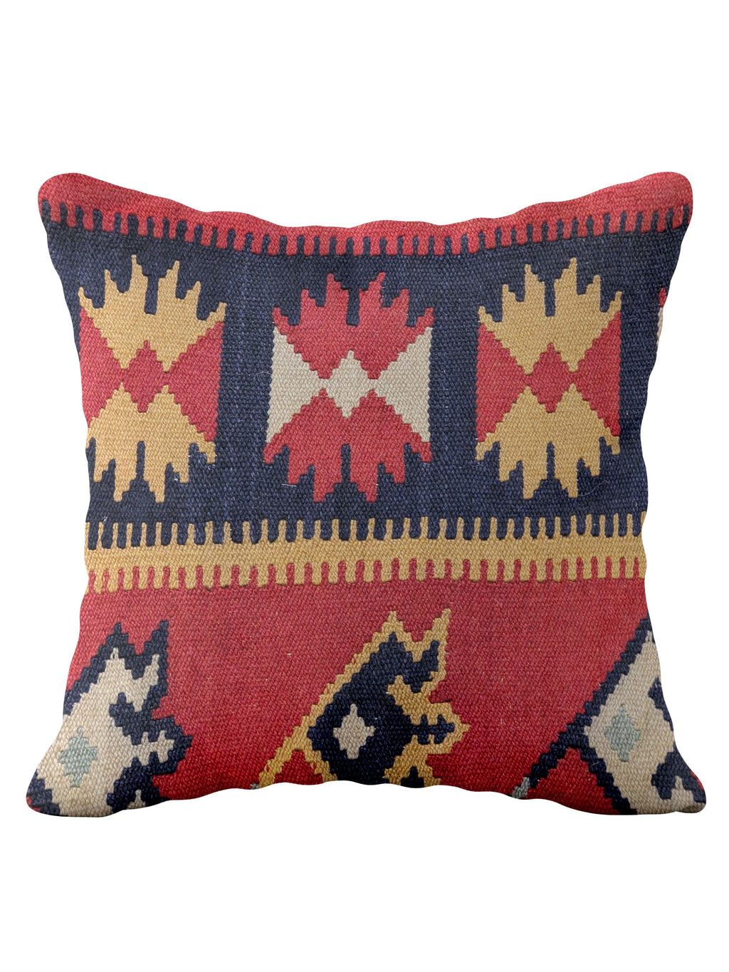 Turkish Kilim Vintage Cushion Cover - 40 x 40 cm - Handmade