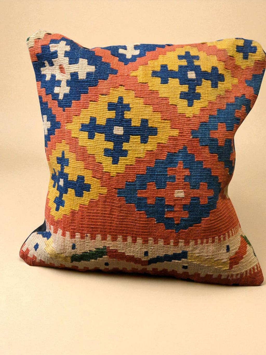 Turkish Kilim Vintage Cushion Cover - 42 x 40 cm - Handmade