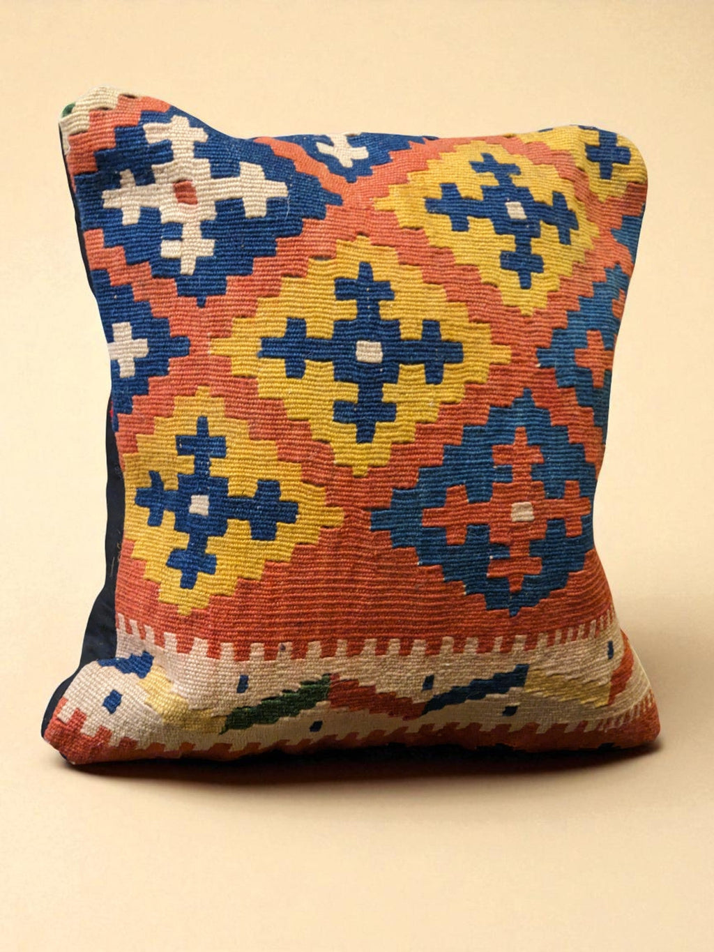 Turkish Kilim Vintage Cushion Cover - 42 x 40 cm - Handmade