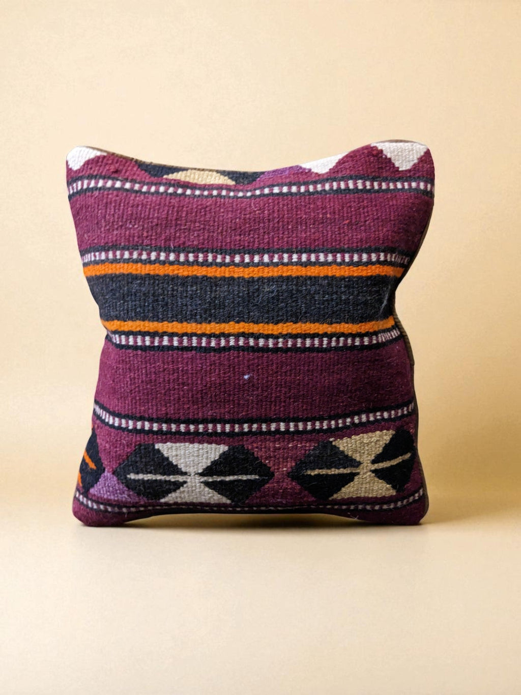 Turkish Kilim Vintage Cushion Cover - 42 x 40 cm - Handmade