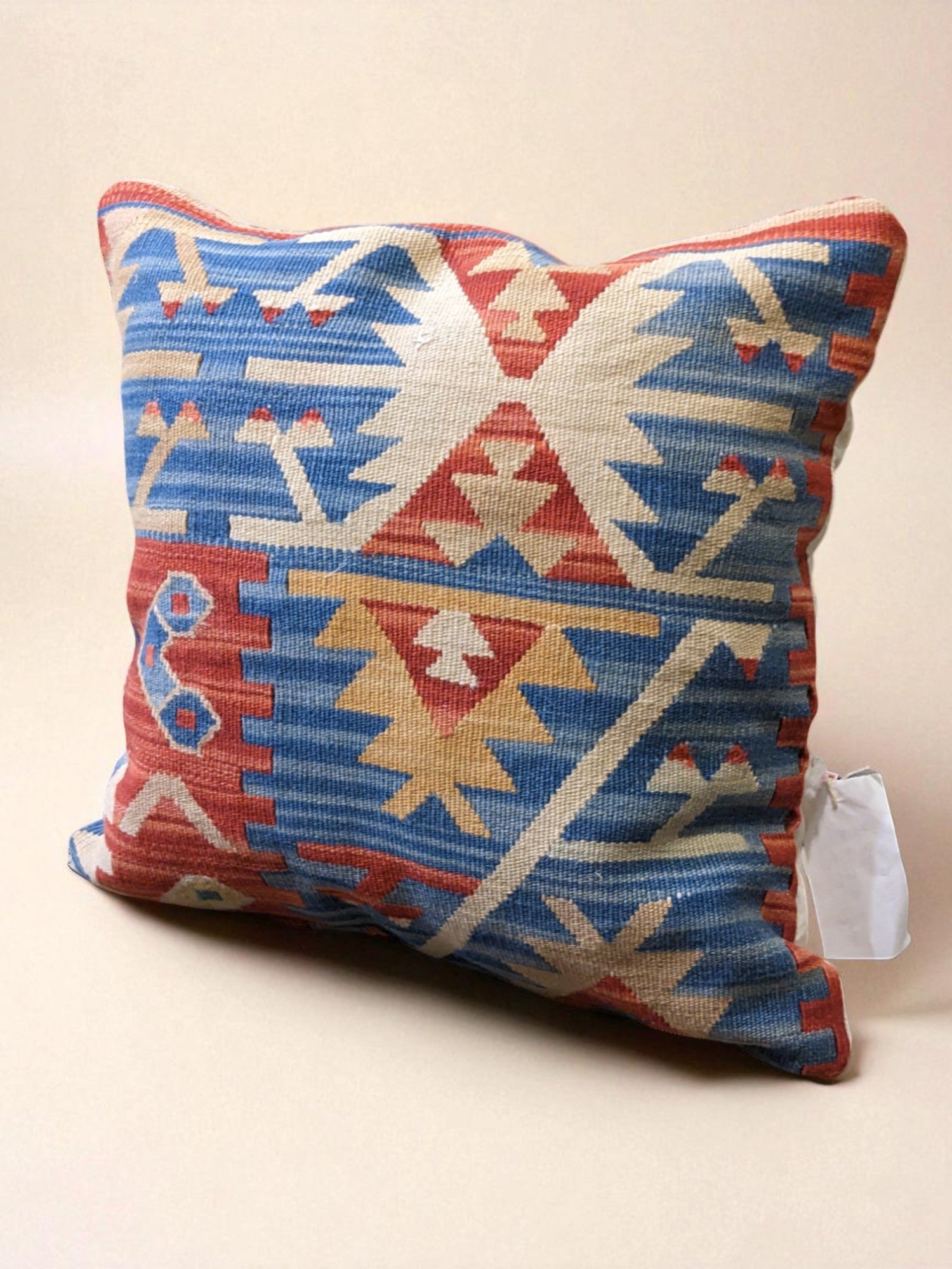 Turkish Kilim Vintage Cushion Cover - 40 x 40 cm - Handmade