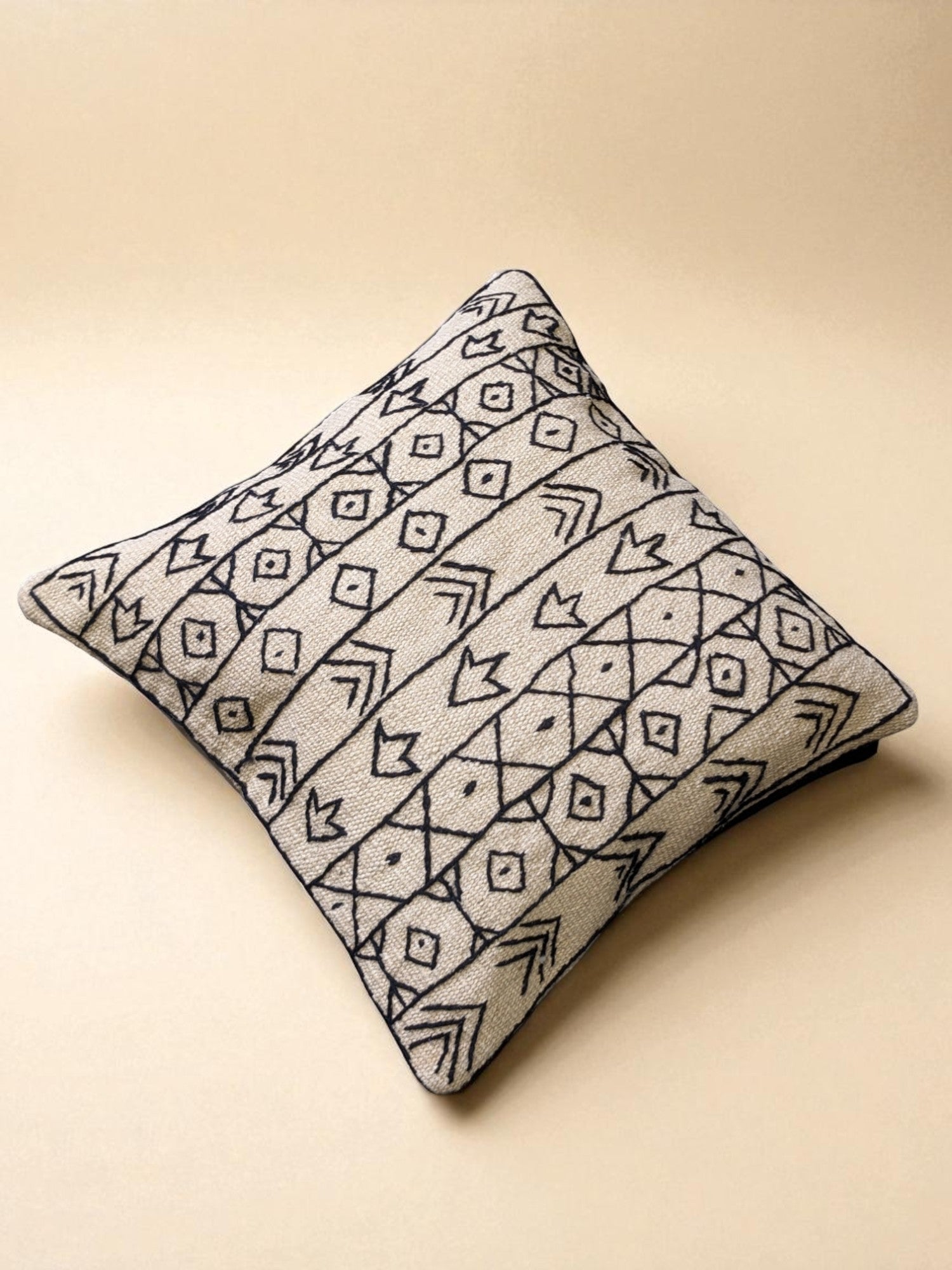 Suzani Hand Embroidered Cushion Cover - 45 x 45 cm - Handmade