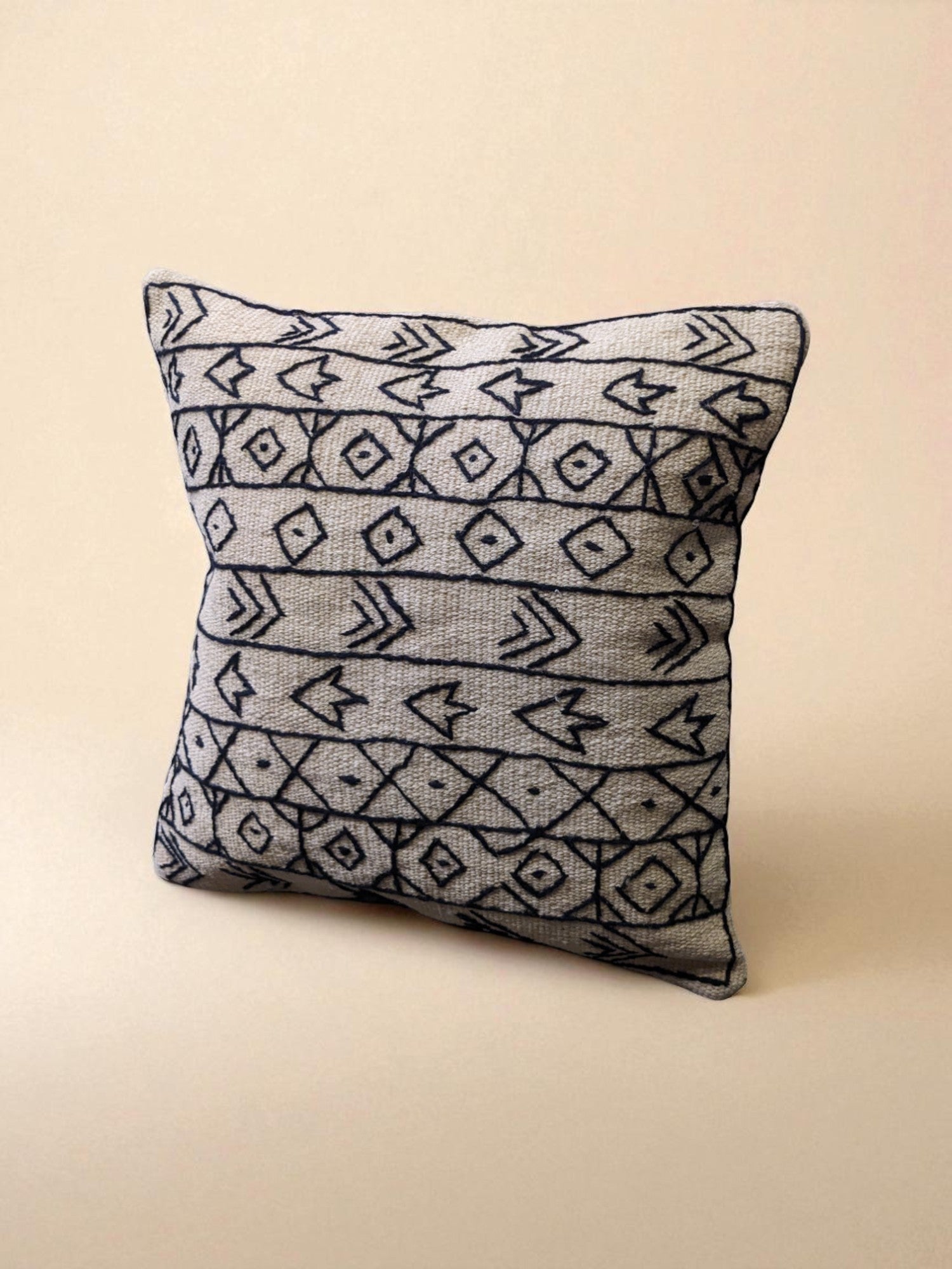 Suzani Hand Embroidered Cushion Cover - 45 x 45 cm - Handmade