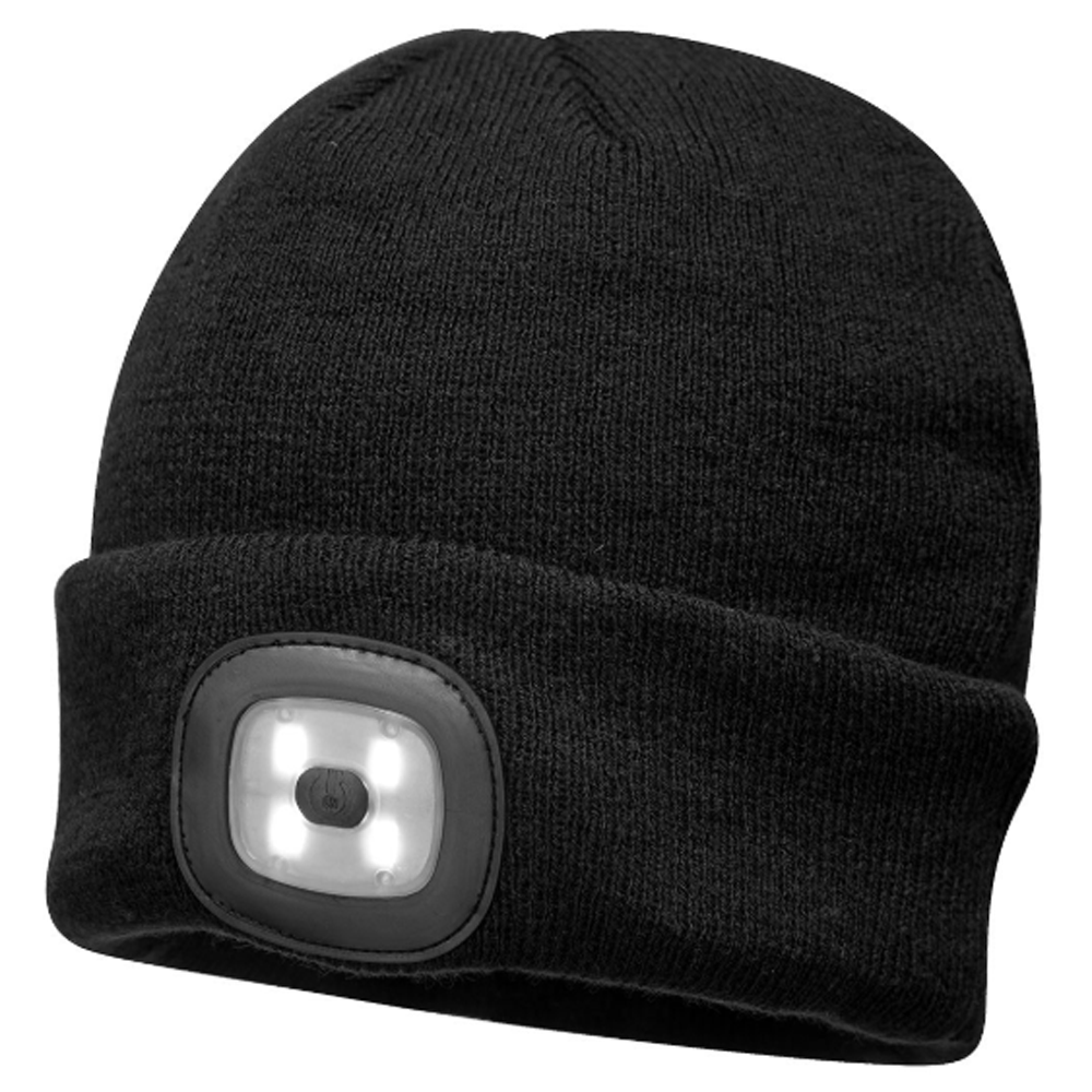 Portwest-B028-Rechargeable-Twin-LED-Beanie-Hat-Various-Colours-Workwear-Nation-Ltd-483 - Bobobiy