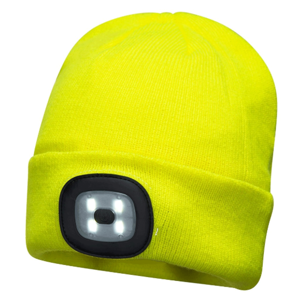 Portwest-B028-Rechargeable-Twin-LED-Beanie-Hat-Various-Colours-Workwear-Nation-Ltd-5703 - Bobobiy