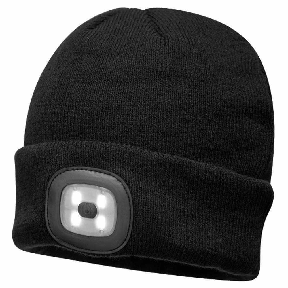 Portwest-B029-USB-Rechargeable-LED-Headlight-Beanie-Various-Colours-Workwear-Nation-Ltd-3307 - Bobobiy