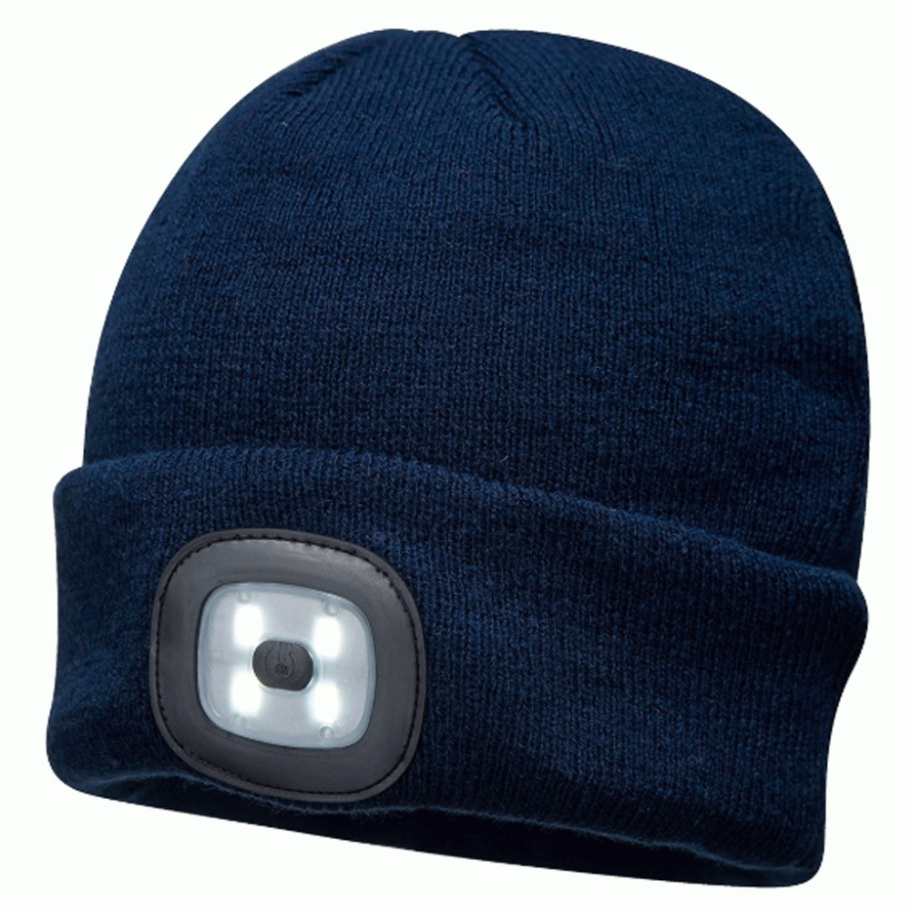 Portwest-B029-USB-Rechargeable-LED-Headlight-Beanie-Various-Colours-Workwear-Nation-Ltd-4535 - Bobobiy