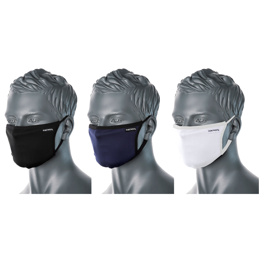 Portwest-CV33-3-Ply-Anti-Microbial-Fabric-Face-Mask-Various-Colours-Workwear-Nation-Ltd-8589 - Bobobiy