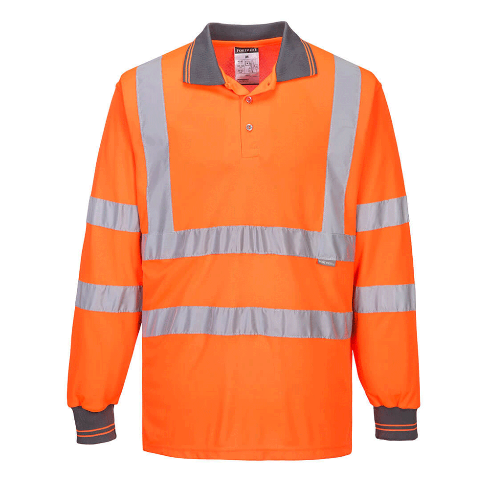 Portwest-S277-Hi-Vis-Long-Sleeved-Polo-Shirt-Various-Colours-Workwear-Nation-Ltd-2831 - Bobobiy