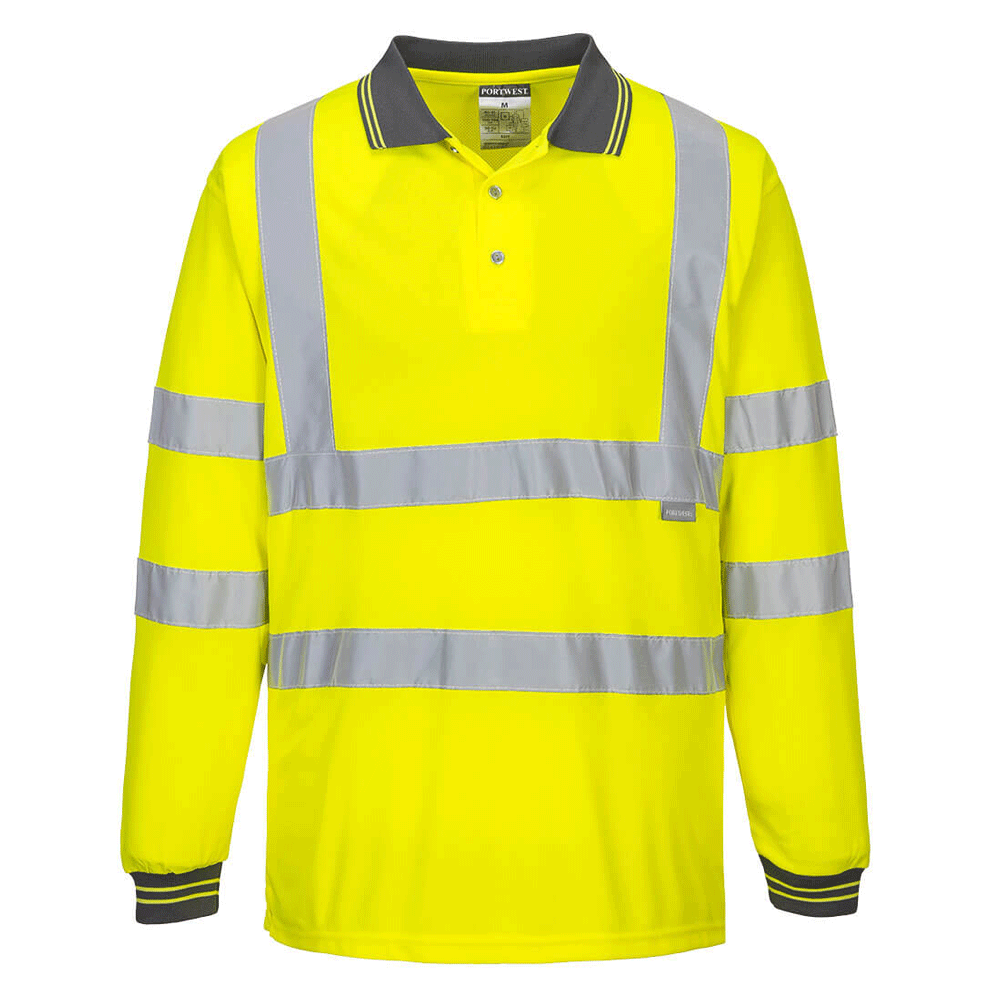 Portwest-S277-Hi-Vis-Long-Sleeved-Polo-Shirt-Various-Colours-Workwear-Nation-Ltd-5926 - Bobobiy