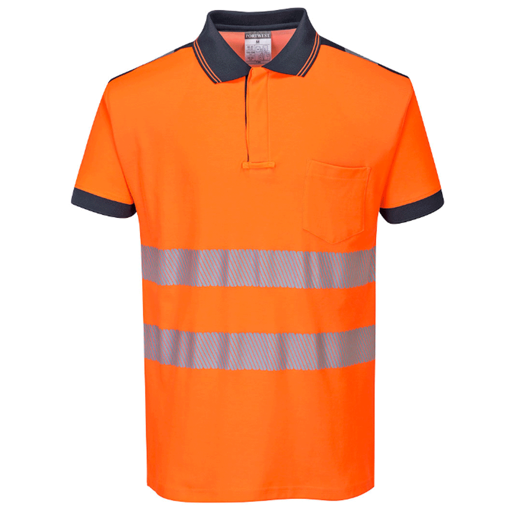 Portwest-T180-PW3-Hi-Vis-Short-Sleeve-Polo-Shirt-Various-Colours-Workwear-Nation-Ltd-3436 - Bobobiy