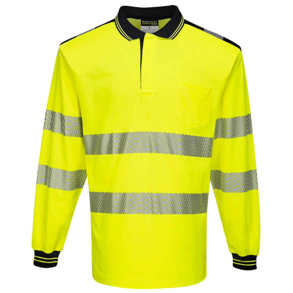 Portwest-T184-PW3-Hi-Vis-Long-Sleeve-Polo-Shirt-Various-Colours-Workwear-Nation-Ltd-1246 - Bobobiy