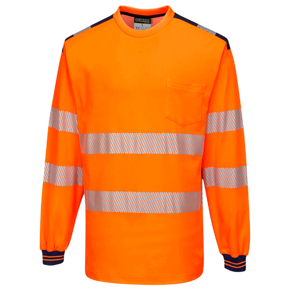 Portwest-T185-PW3-Hi-Vis-Long-Sleeve-Work-T-Shirt-Various-Colours-Workwear-Nation-Ltd-3003 - Bobobiy