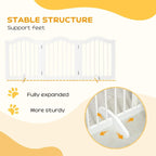 White 3-panel dog gate stable expanded structure with support feet