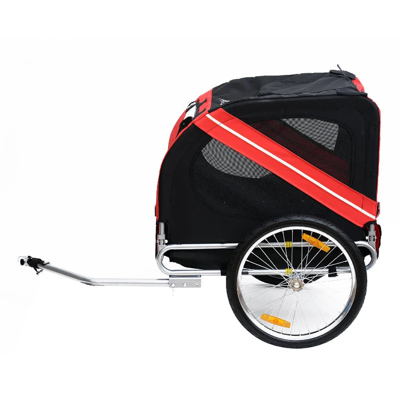 Bicycle Pet Trailer in Steel Frame-Red/Black