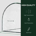 Tunnel greenhouse PVC cover with heat and bird-proof feature callouts