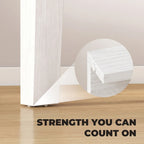 White dining table base with strong angled leg supports.