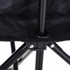 Black folding bench leg hinge with locking bolt and steel cross braces