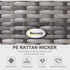 Grey PE rattan wicker weave panel with tight interlaced pattern and durable texture