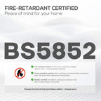 Fire-retardant certified bar stool safety information label for home use