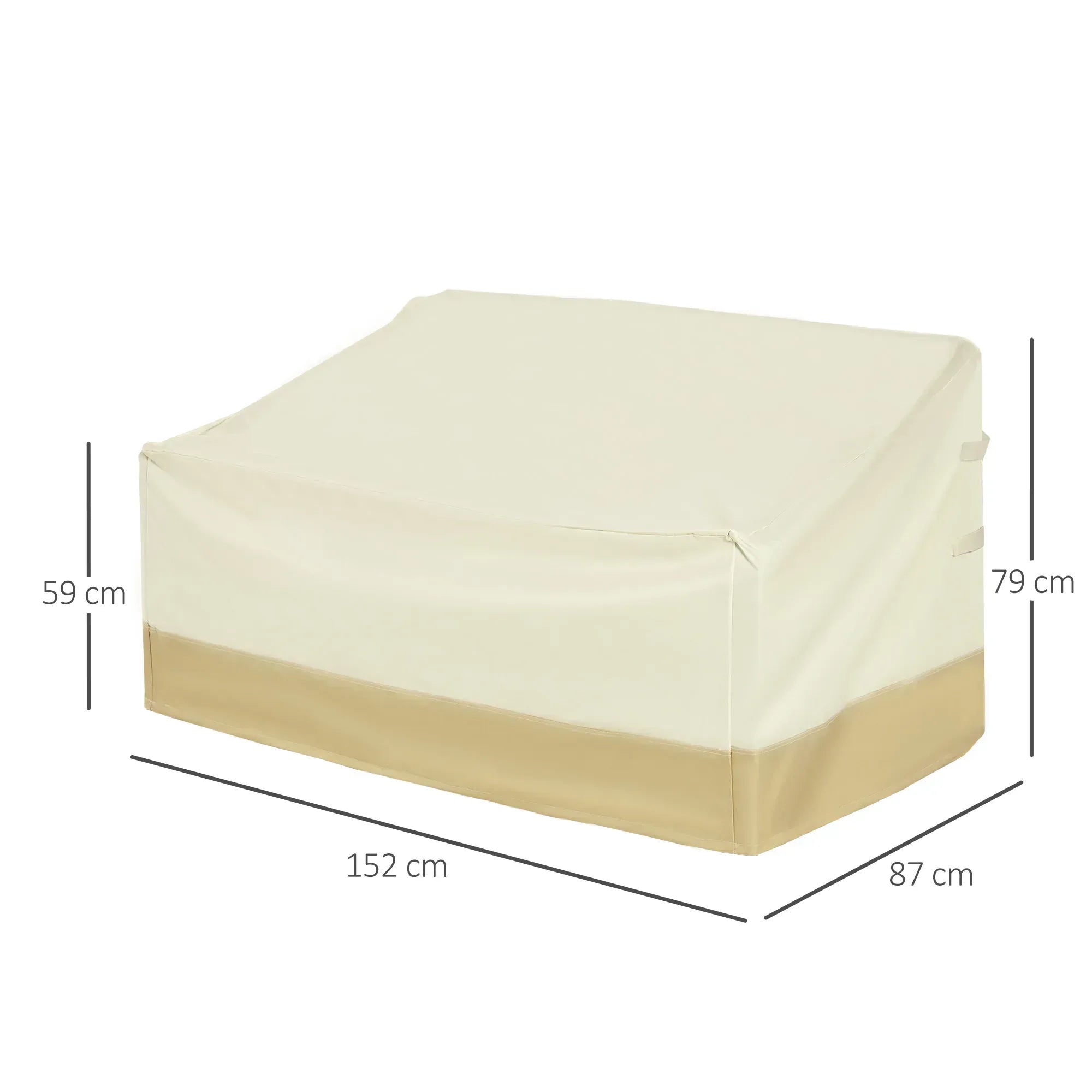 600D Oxford Cloth Furniture Cover 3 Seat Rattan Chair Protector Large Garden Patio Outdoor Waterproof L152 x W87 x H58-79cm - Bobobiy