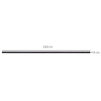 Barn door track rail measuring 183 cm length and 14 cm width