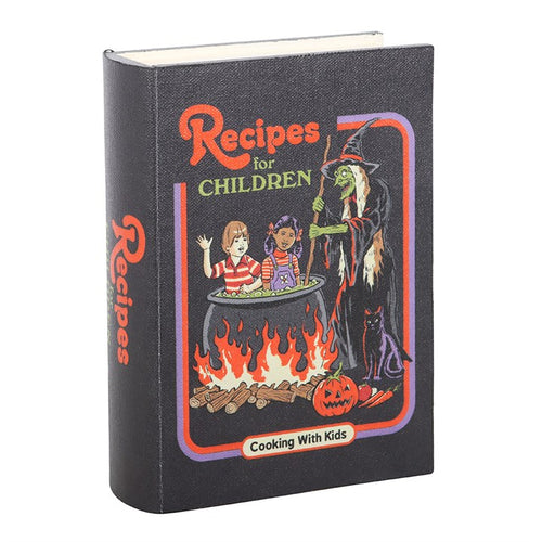 Book titled 'Recipes for Children' with Halloween-themed cover on a white background