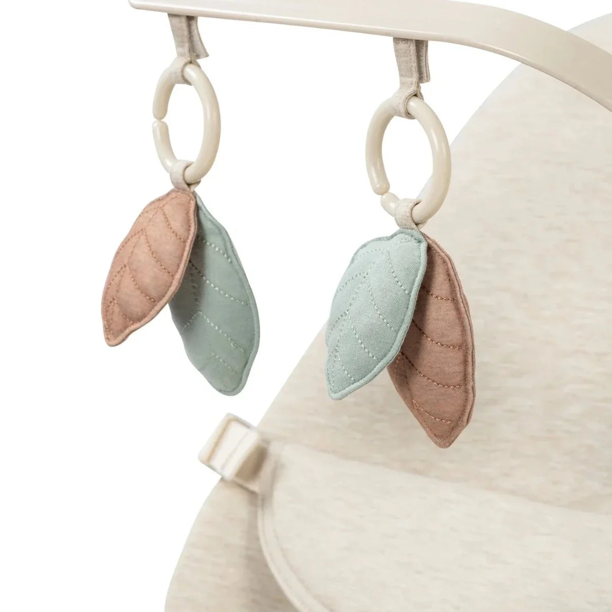 Baby bouncer hanging leaf toys on arch frame