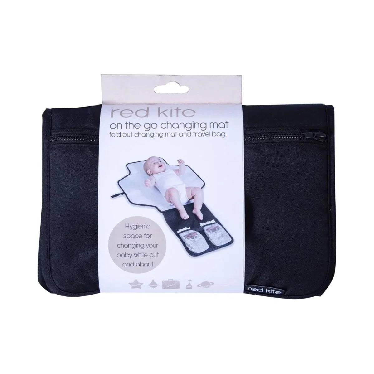 Red Kite on-the-go changing mat in retail pack, dark blue zippered case