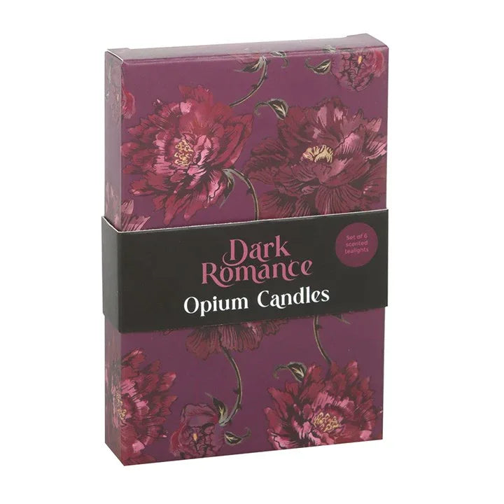 Set of 6 Dark Romance Opium Tealight Candles - Bobobiy