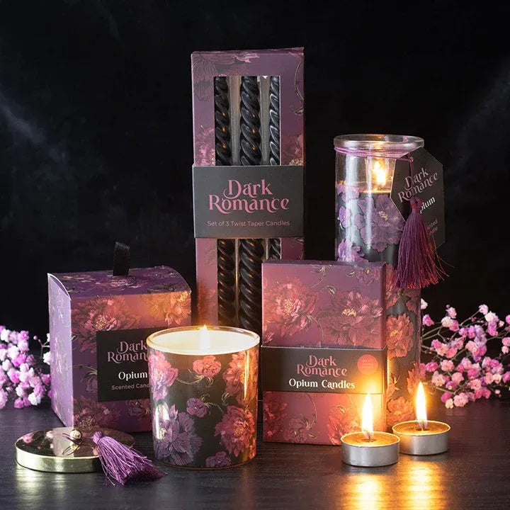 Set of 6 Dark Romance Opium Tealight Candles - Bobobiy
