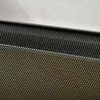 Black heater mesh grille close-up
