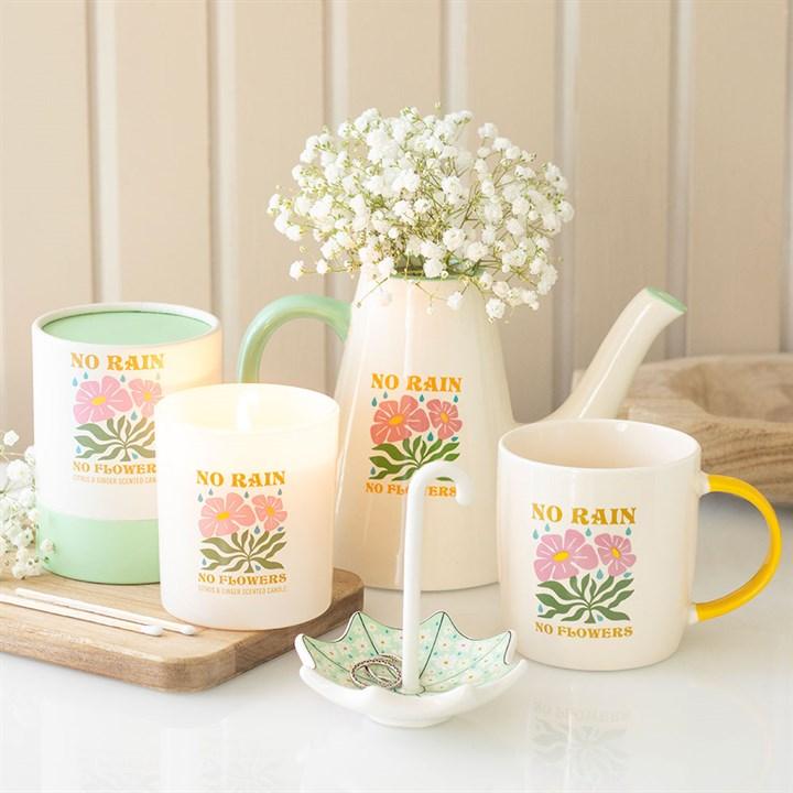 No Rain, No Flowers Ceramic Watering Can  Vase
