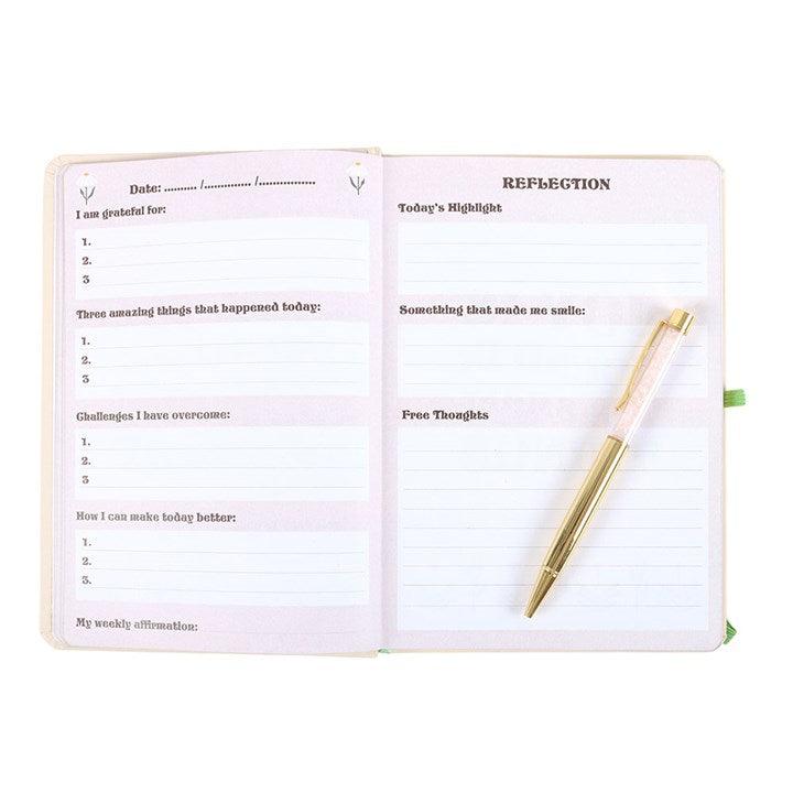 Keep Going, Keep Growing A5 Notebook with Rose Quartz Pen
