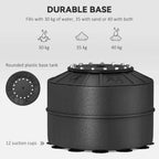 Black fillable punching bag base with suction cups and weight range options